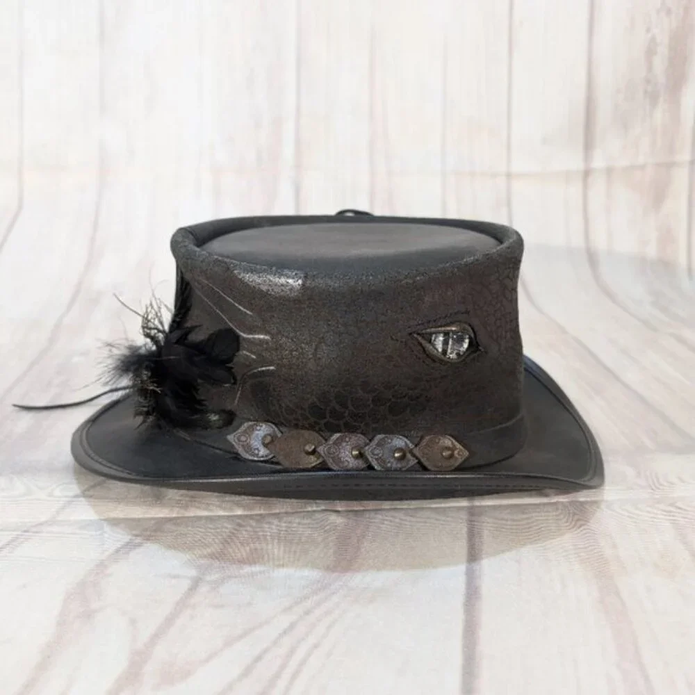 American Hat Makers Draco Steampunk Top Hat - Made in USA Size M - Picture 2 of 9